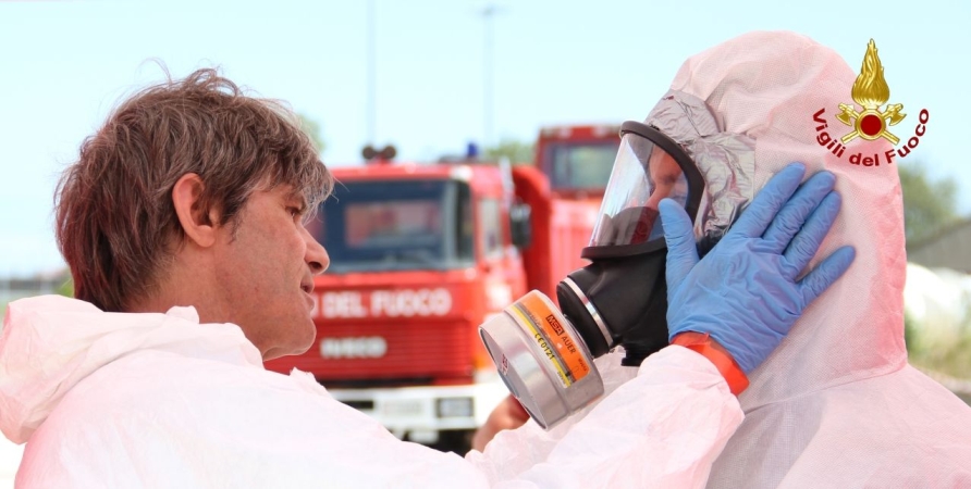 Ancona, esercitazione NBCR (Nucleare Radiologico Biologico Chimico) presso il polo didattico di Senigallia