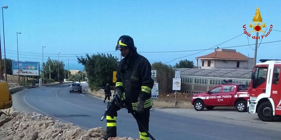 Una fase dell'intervento