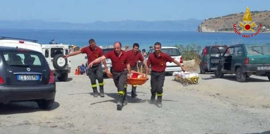 Una fase dell'intervento