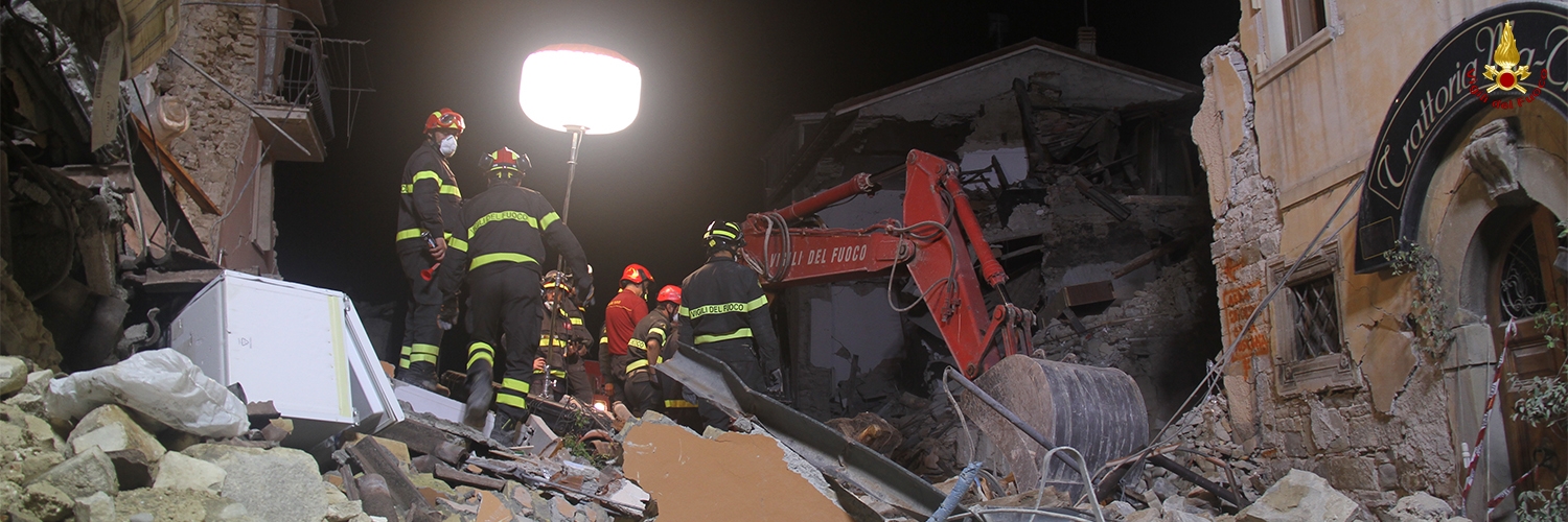 Lavori notturni ad Amatrice