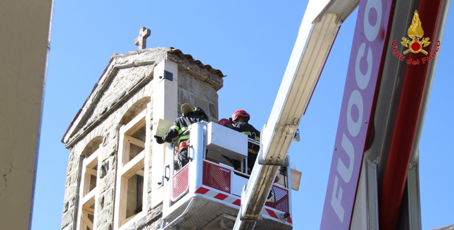 Rieti, smontaggio controllato ed interventi di opere provvisionali ad Amatrice