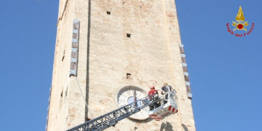 Ascoli Piceno, messa in sicurezza la torre campanaria ad Appignano del Tronto
