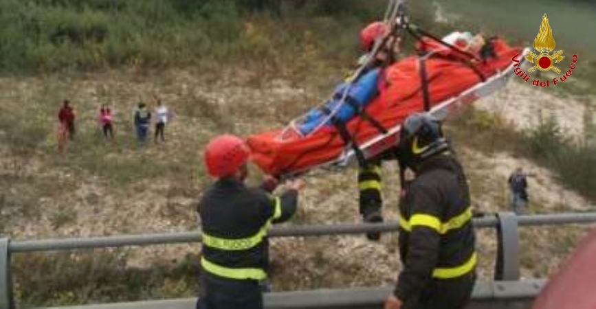 Macerata, soccorso a persona ferita