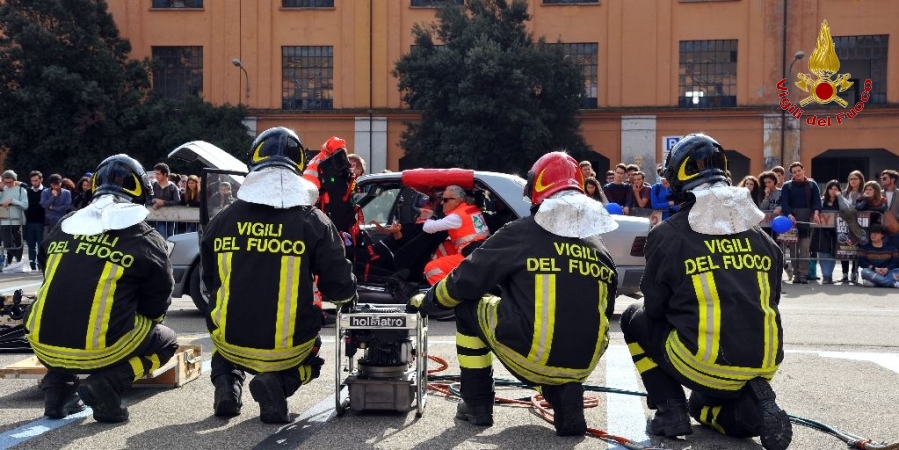 Terni, i Vigili del Fuoco presenti all'esercitazione "Crash Scene. Indicazioni salva vita" che si è svolta ad Orvieto