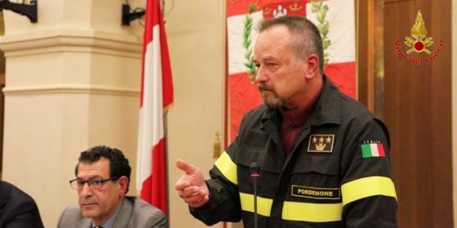 Pordenone, cerimonia in ricordo dei Vigili Ausiliari, Sebastiano Crispatzu e Massimo Pinzan, deceduti durante l'alluvione del 1966