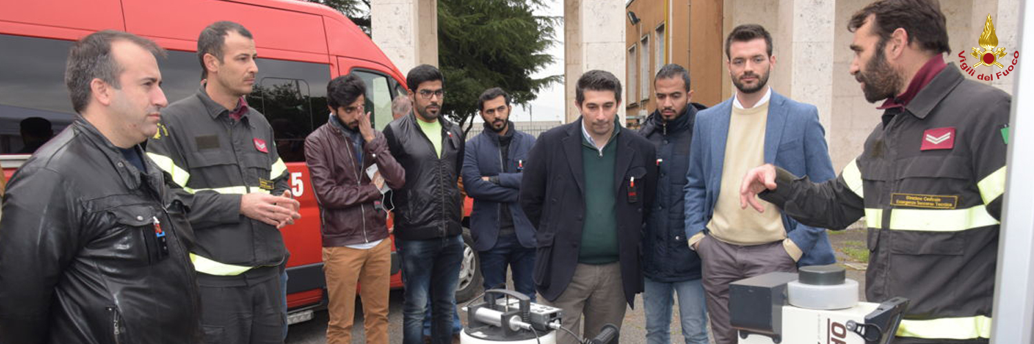 Roma, visita degli studenti "Master CBRN" presso le Scuole Centrali Antincendio di Roma-Capannelle