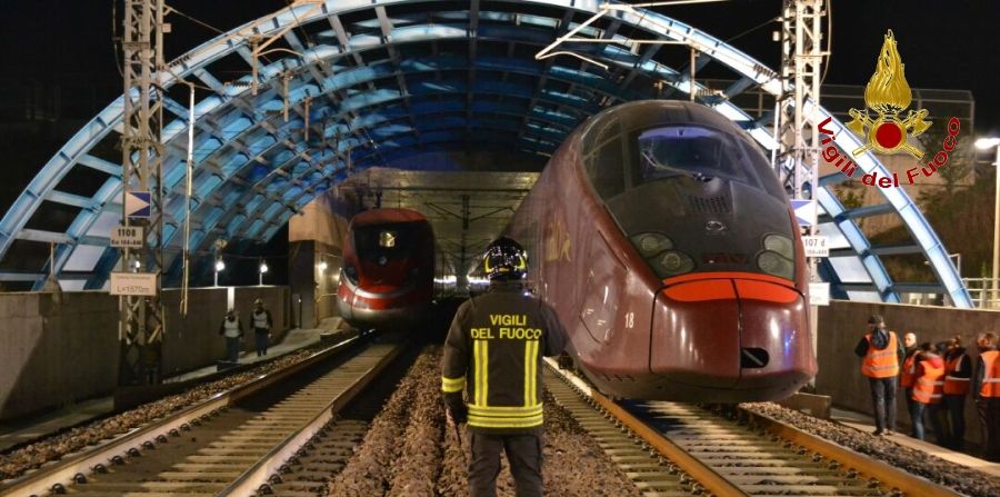 Parma, esercitazione ferroviaria all'interno della galleria artificiale di Fontanellato