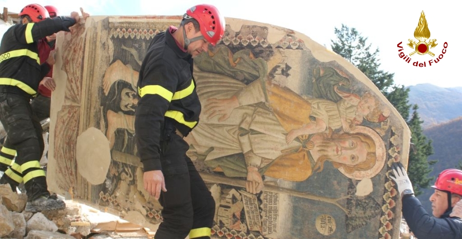 Macerata, recuperato e messo in sicurezza affresco dal monastero di San Liberatore a Castelsantangelo