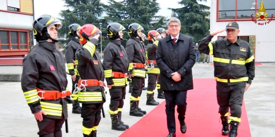 Brescia, festeggiamenti in onore di Santa Barbara, patrona dei Vigili del fuoco