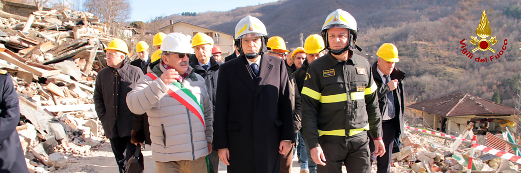 Il Presidente della Repubblica, Sergio Mattarella, in visita nelle zone terremotate