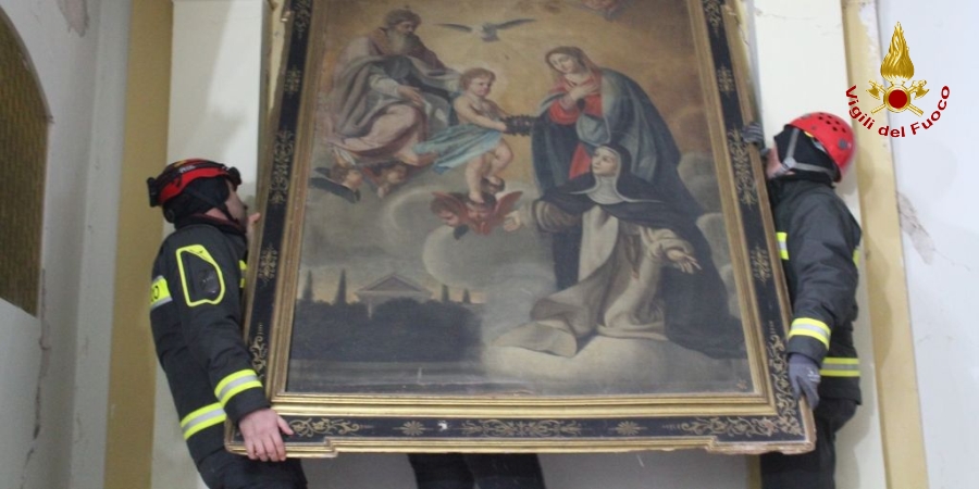 Macerata, recuperate opere d'arte sacra nella chiesa di S. Caterina a Caldarola