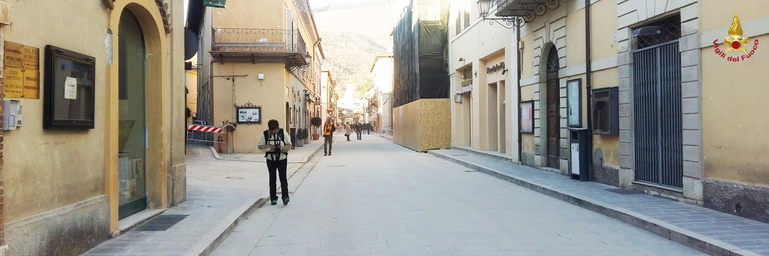 Perugia,  riaperto al transito il corso Sertorio,  la via principale di Norcia