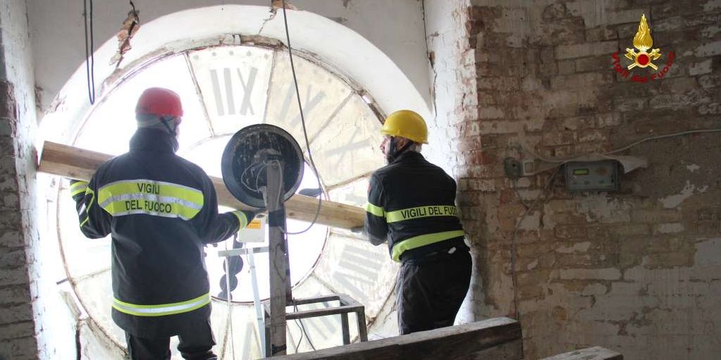 Macerata, messo in sicurezza l'interno del campanile del Duomo di Camerino