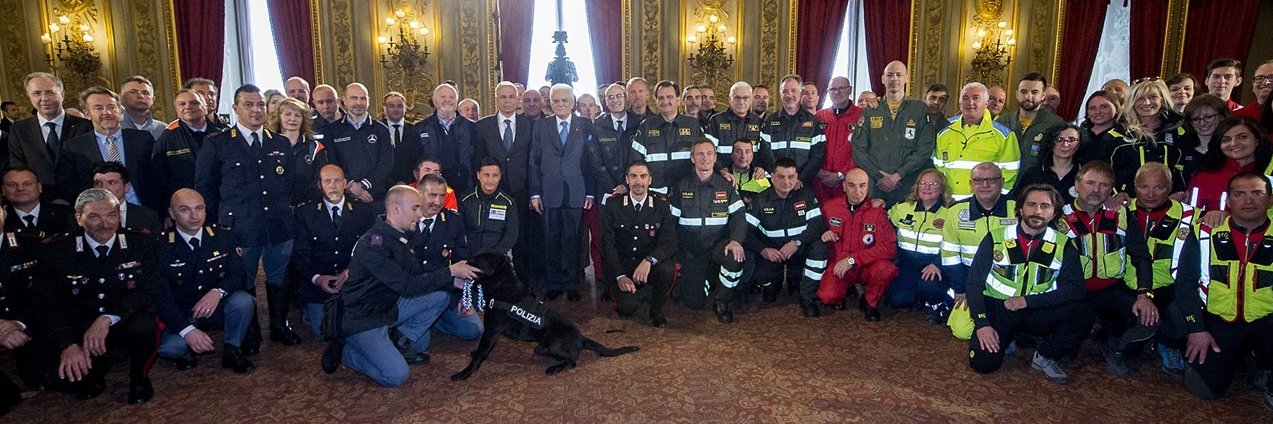 Hotel Rigopiano, i soccorritori ricevuti dal Presidente Mattarella (Foto fonte Presidenza della Repubblica)