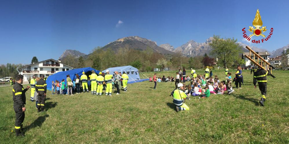 Belluno, esercitazione antisismica in una scuola di Bolzano Bellunese