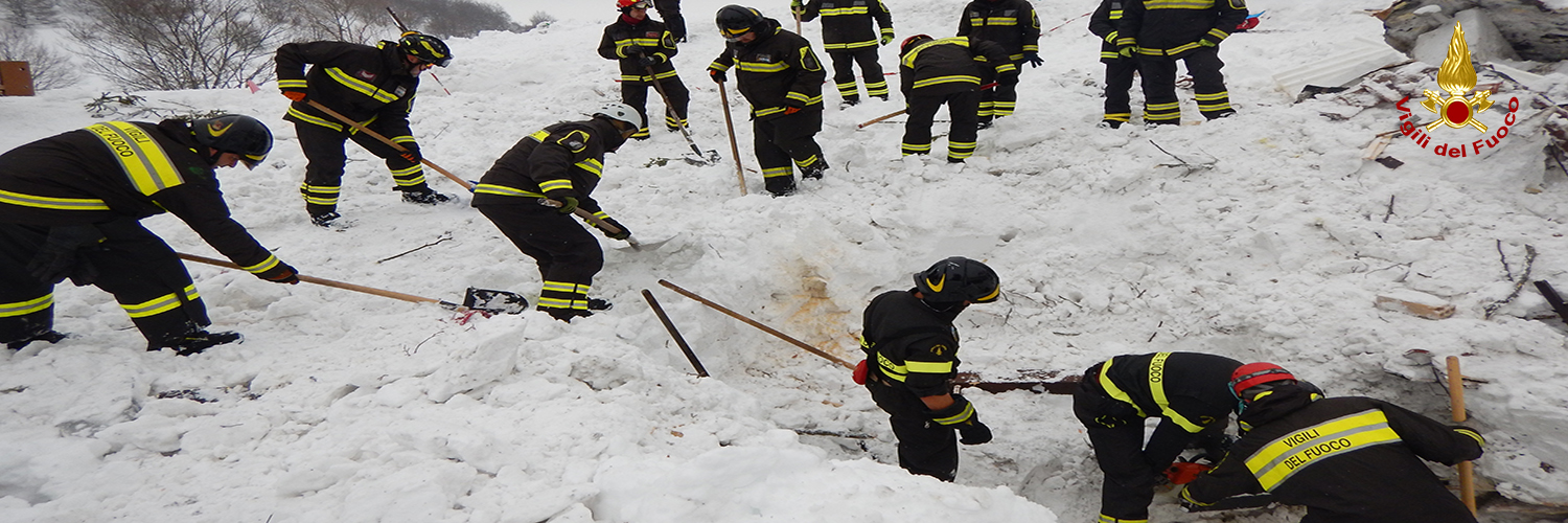 USAR durante le operazioni di soccorso presso l'Hotel di Rigopiano