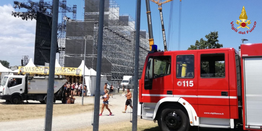 Modena, l'attività dei Vigili del Fuoco per il concerto di Vasco Rossi