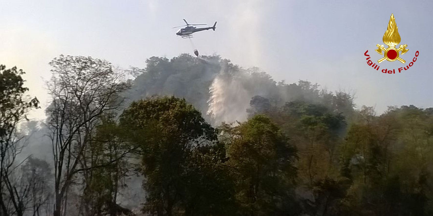 Padova, domato un incendio boschivo nel comune di Battaglia Terme