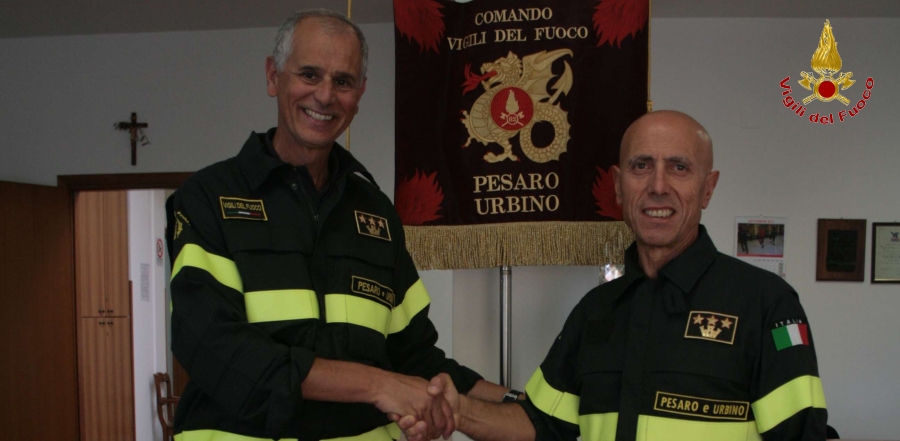 Pesaro-Urbino, passaggio di consegne presso il Comando provinciale dei Vigili del fuoco