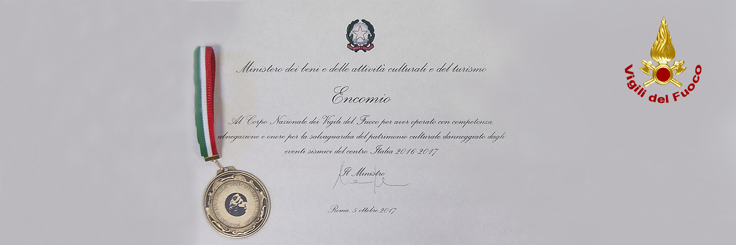 I Vigili del Fuoco ricevono un encomio dal Ministro Dario Franceschini