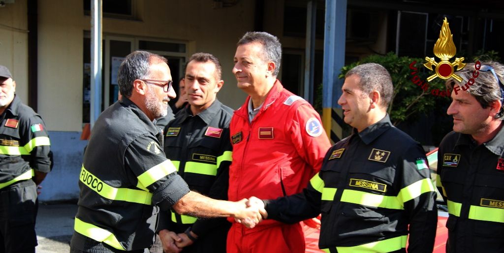 Messina, visita al Comando del Direttore regionale dei Vigili del fuoco, Roberto Lupica