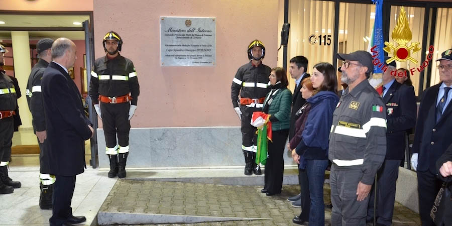 Palermo, intitolato al CSE Giuseppe Siciliano il distaccamento dei Vigili del Fuoco di Corleone