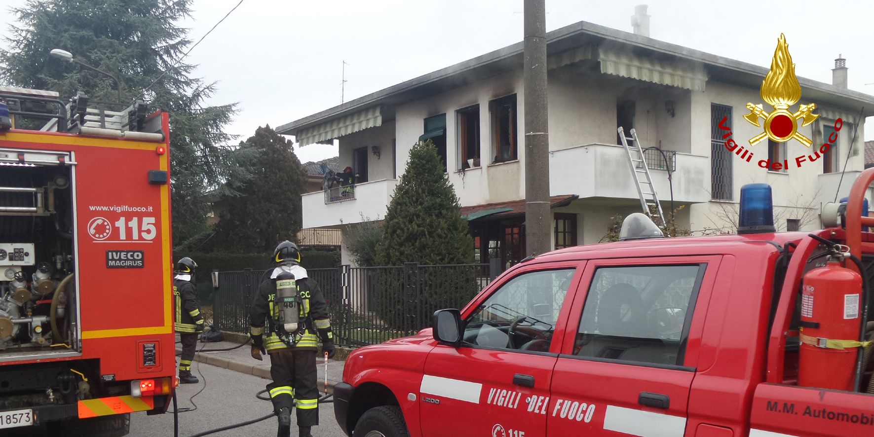 Padova, incendio abitazione nel comune di Selvazzano