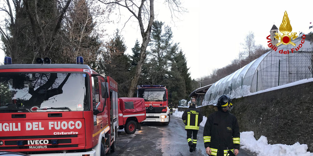 Varese, incendio casolare nel comune di Cadegliano Viconago