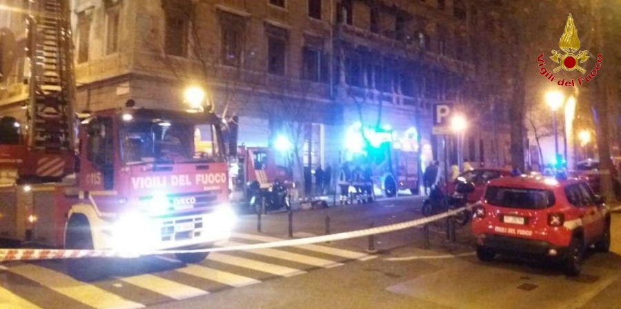 Trieste, incendio appartamento in centro città