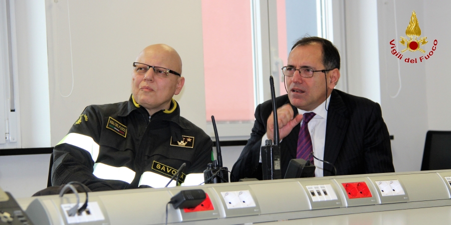 Savona, il nuovo prefetto, Antonio Cananà in visita al Comando provinciale dei Vigili del fuoco