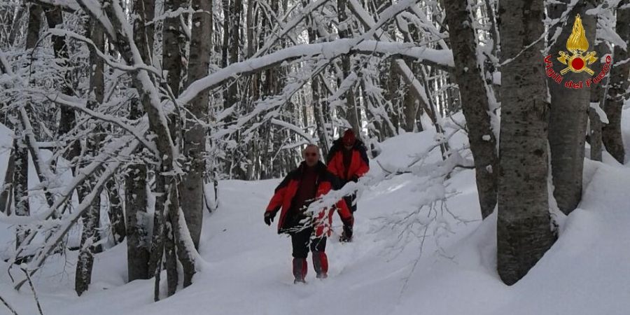 esercitazione SAF in ambiente innevato in località Valle fiorita