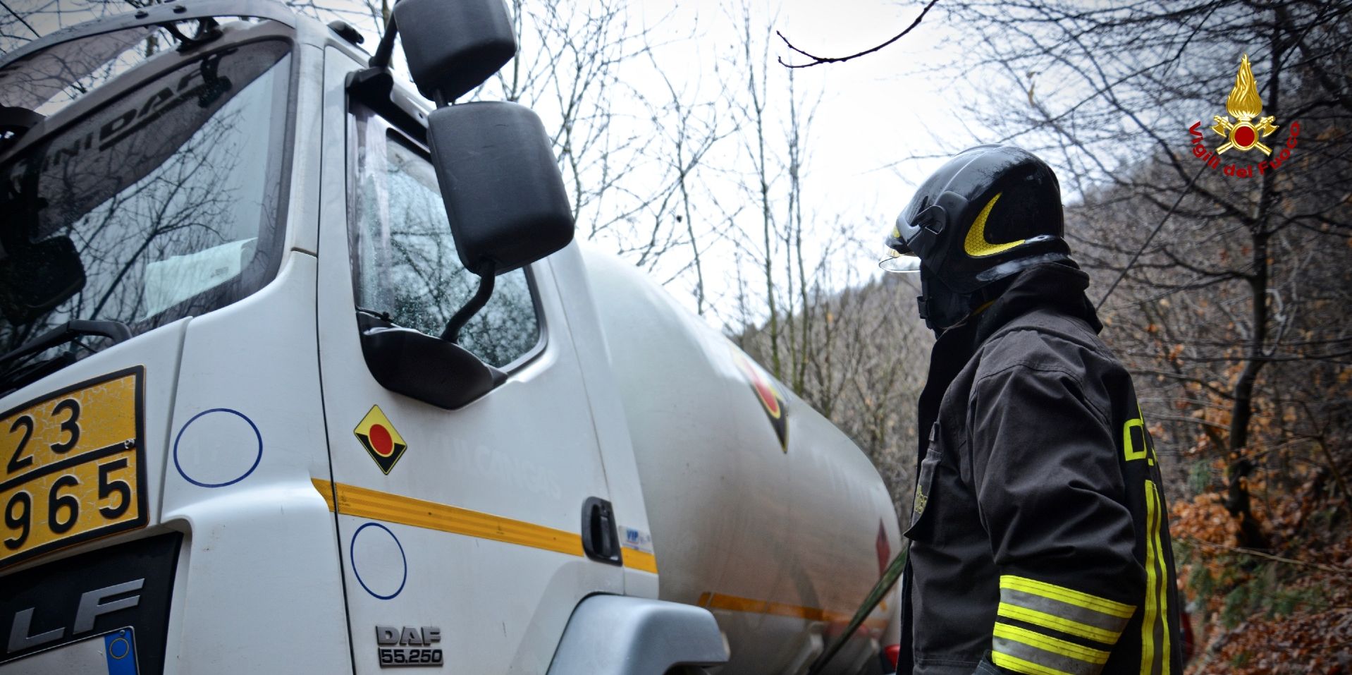Torino, incidente stradale autocisterna GPL nel comune di Cumiana