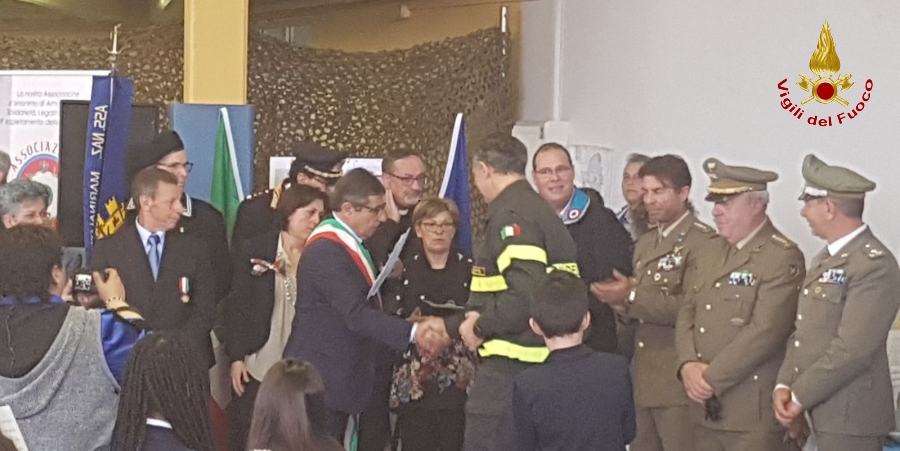Salerno, i Vigili del fuoco alla manifestazione "Luoghi per la memoria 2018" nel comune di Bellizzi