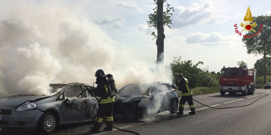 Pordenone, incidente stradale seguito da incendio a Casarsa della Delizia