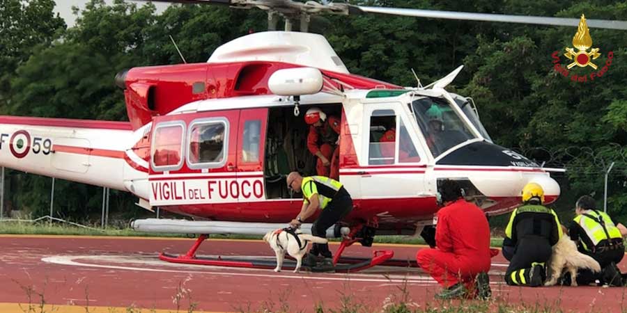 Modena, addestramento cinofili Vigili del Fuoco Emilia Romagna