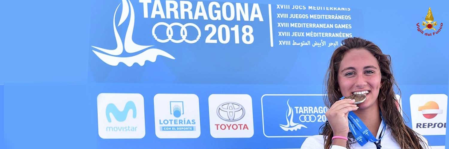 Tarragona (ES), il V.F. Simona Quadarella vince la prima medaglia d'oro dell'Italia ai Giochi del Mediterraneo