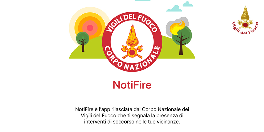 APP NotiFire per la segnalazione alla cittadinanza di interventi VVF presenti sul territorio nazionale