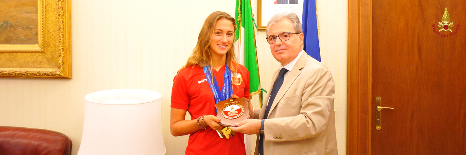 ll Capo Dipartimento dei Vigili del Fuoco Frattasi incontra Simona Quadarella