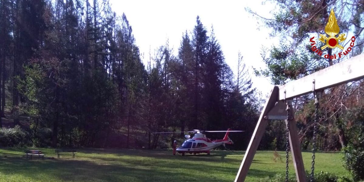 Varese, soccorso ciclista infortunato a Montegrino Valtravaglia