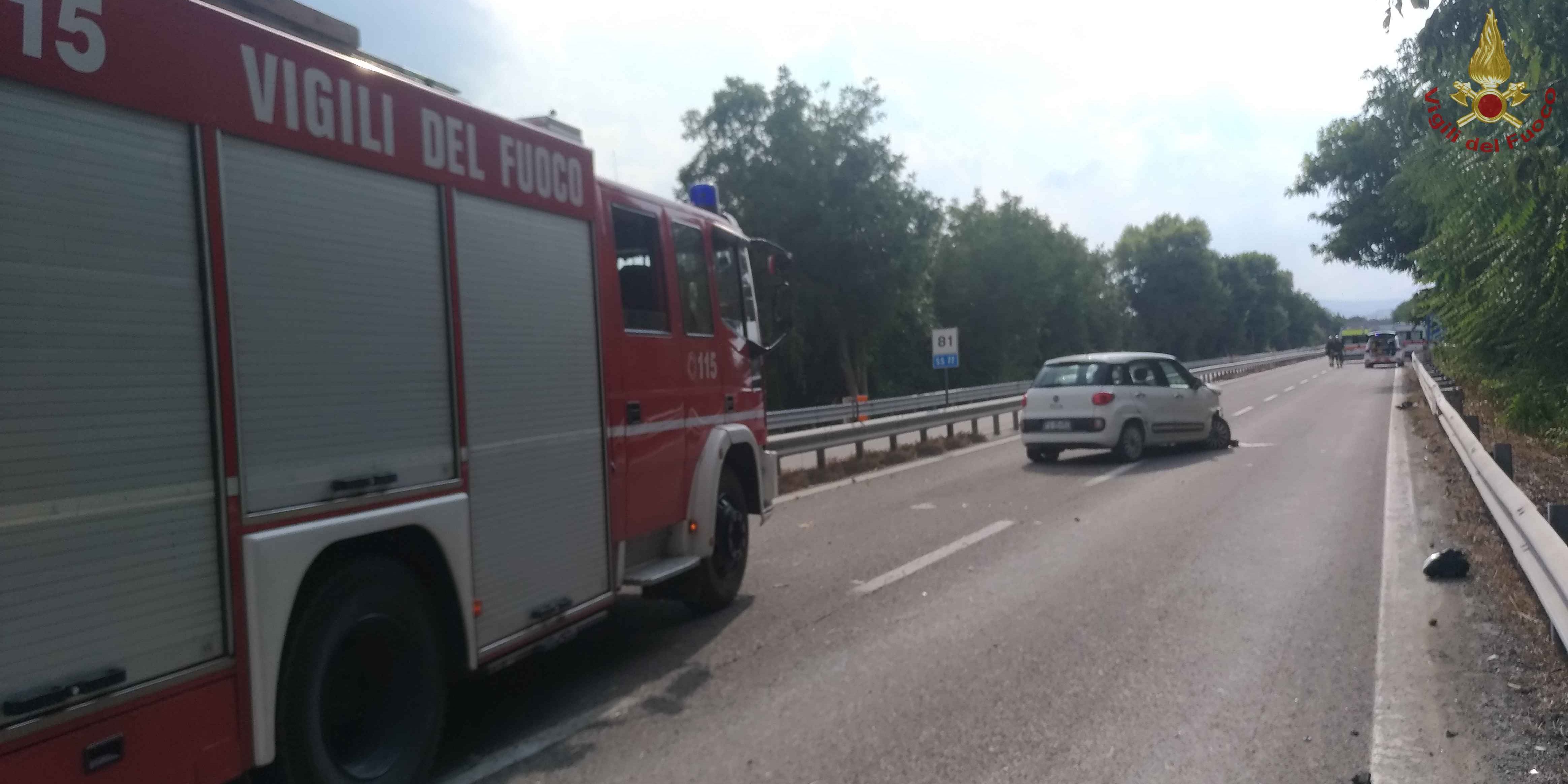 Macerata, incidente stradale nel comune di Pollenza