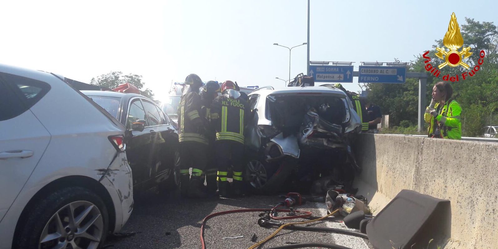 Varese, incidente stradale sulla "SS.336" della Malpensa