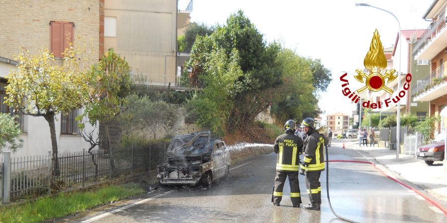 Macerata, incendio autovettura nel comune di Monte San Giusto