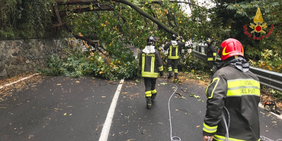 Varese, caduta alberi sulla "SS.394"