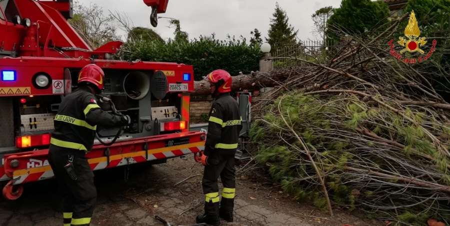 Siena, l'impegno dei Vigili del Fuoco per fronteggiare l'emergenza maltempo