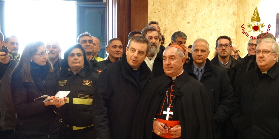 Roma, breve cerimonia per la riapertura eccezinale della chiesa di San Giuseppe ai Fori