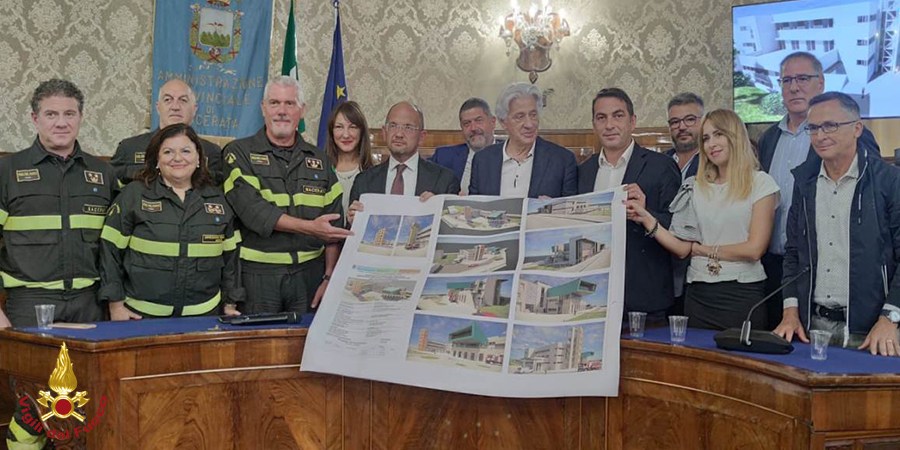 Macerata, presentazione dei lavori di ricostruzione della sede Centrale del Comando Vigili del fuoco Macerata, presentazione dei lavori di ricostruzione della sede Centrale del Comando Vigili del fuoco
