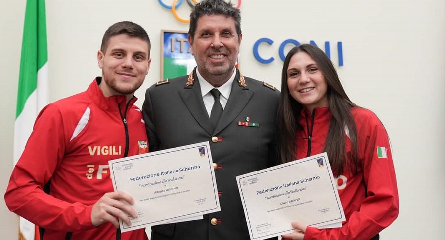 Prof. Cignitti con Alberto e Giulia Arpino