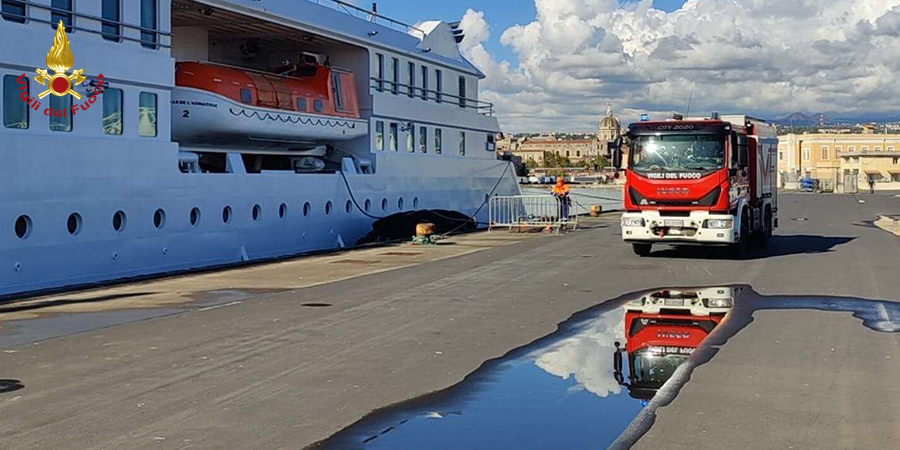 Catania, esercitazione al Porto