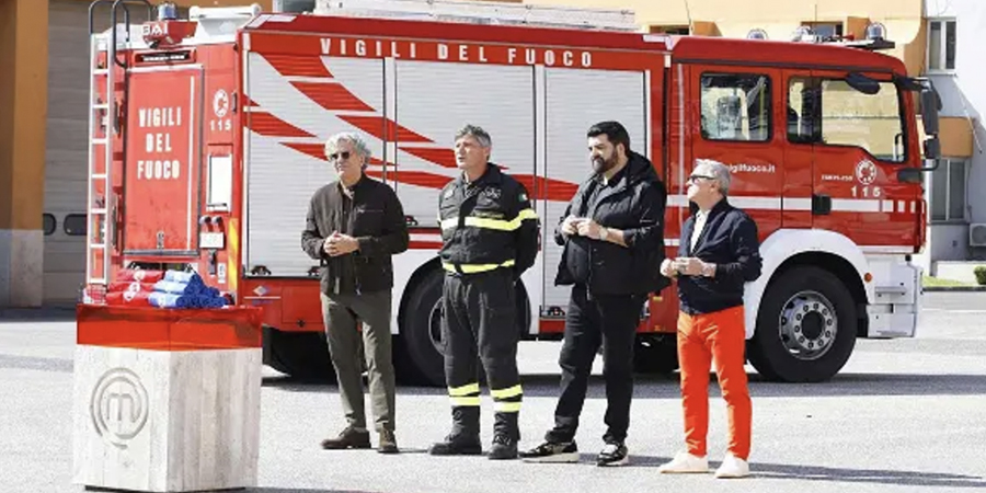 I Vigili del Fuoco ospitano l'esterna di Masterchef