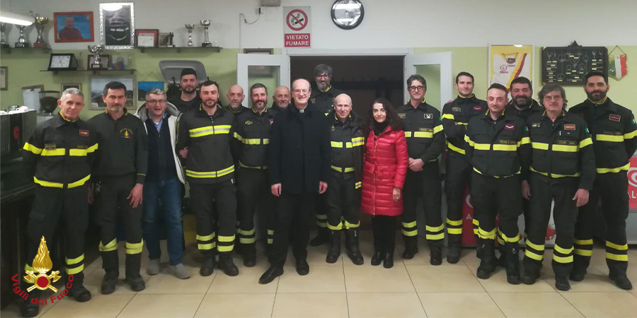 Pesaro-Urbino, l'Arcivescovo Monsignor Sandro Salvucci in visita al Comando